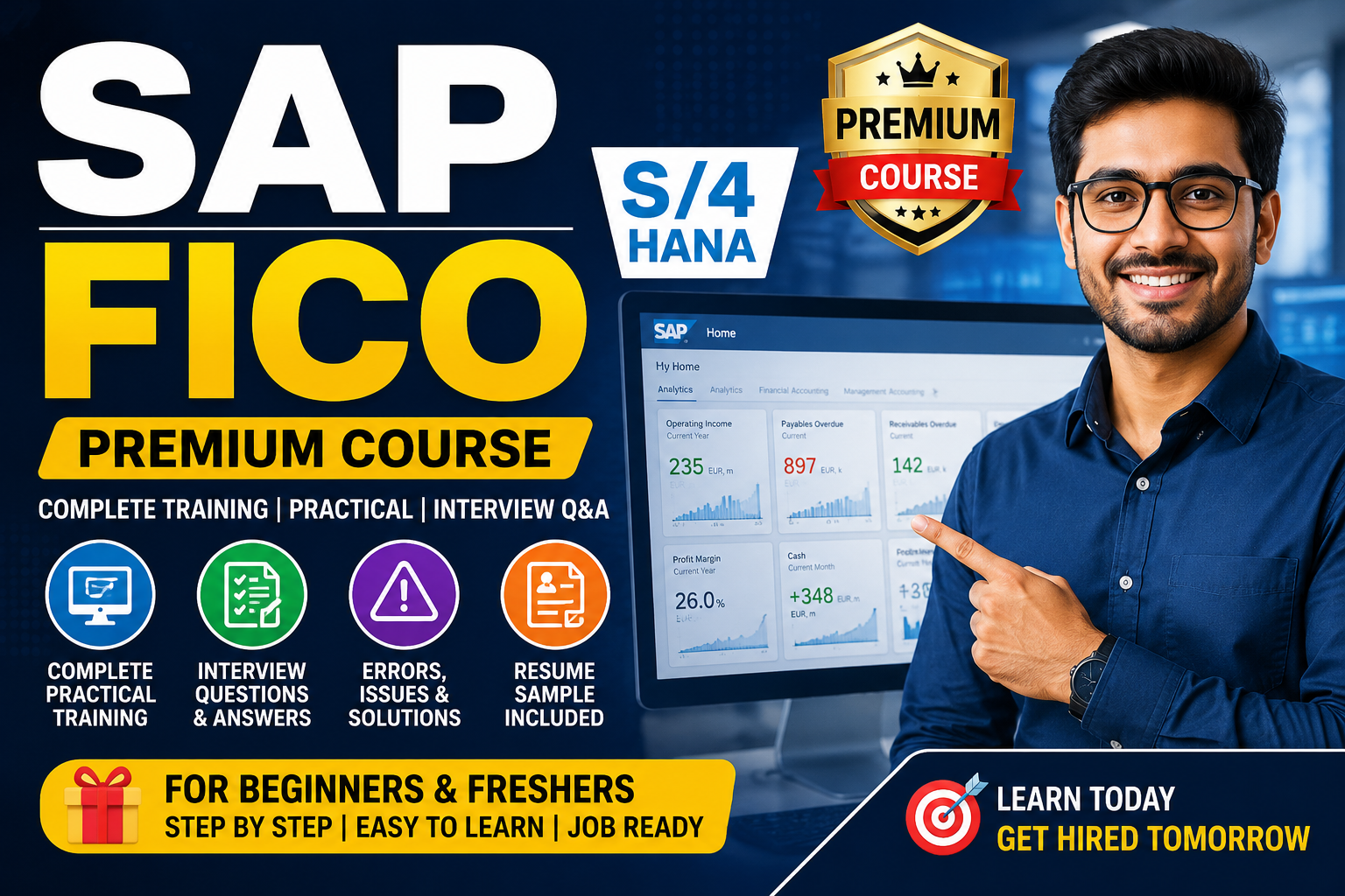 SAP FICO S/4HANA : Complete Practical Course + Interview Q&A